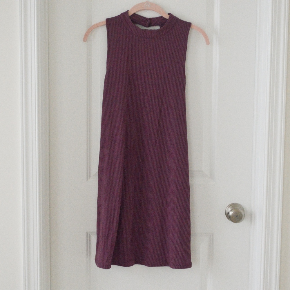 Love, Fire Purple Mock Neck Shift Dress